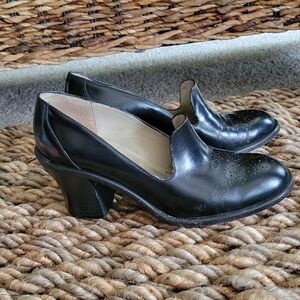 Kenneth Cole Black Leather Block Heels